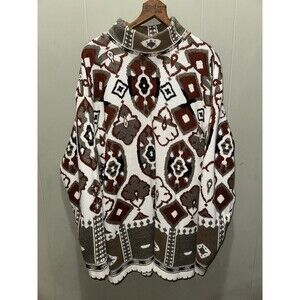 VTG Bildiginiz Gigi Argos Geometric AOP Winter Ski Sweater Women’s One Size